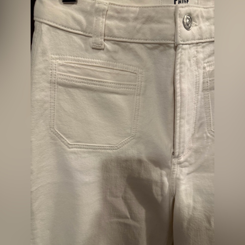 PAIGE Harper Ankle High-Rise Wide Leg Jean in Tonal Ecru - Picture 6 of 10
